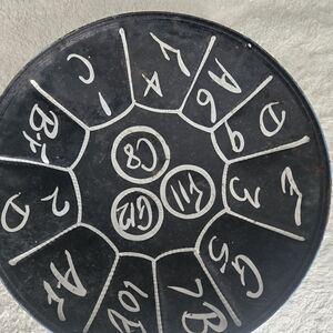 Black and White Drum with Musical Notes